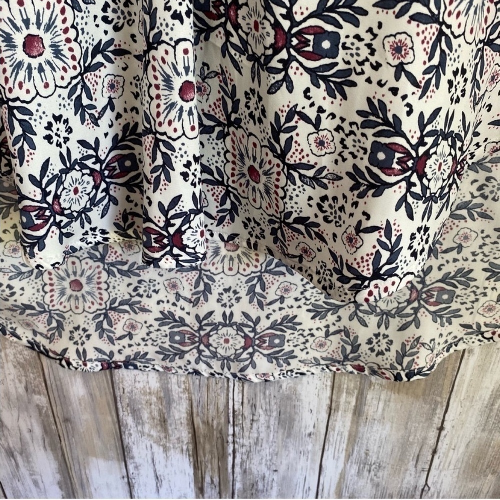 Loft White Sleeveless Floral High Low - Picture 2 of 6